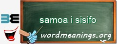 WordMeaning blackboard for samoa i sisifo